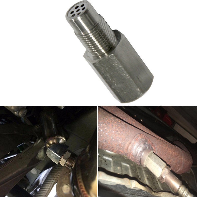 Bilkatalysator rengöring  o2 sensor eliminatorer adapter spacer katalysator 6*2.5*2.5cm 304 rostfritt stål check