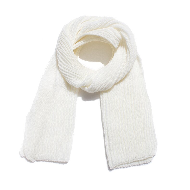 Sparsil kvinder efterår & vinter strikkede tørklæder ensfarvet afslappet lange sjaler par blød varm tyk tørklæde kvindelig wrap hals-bandana: Hvid
