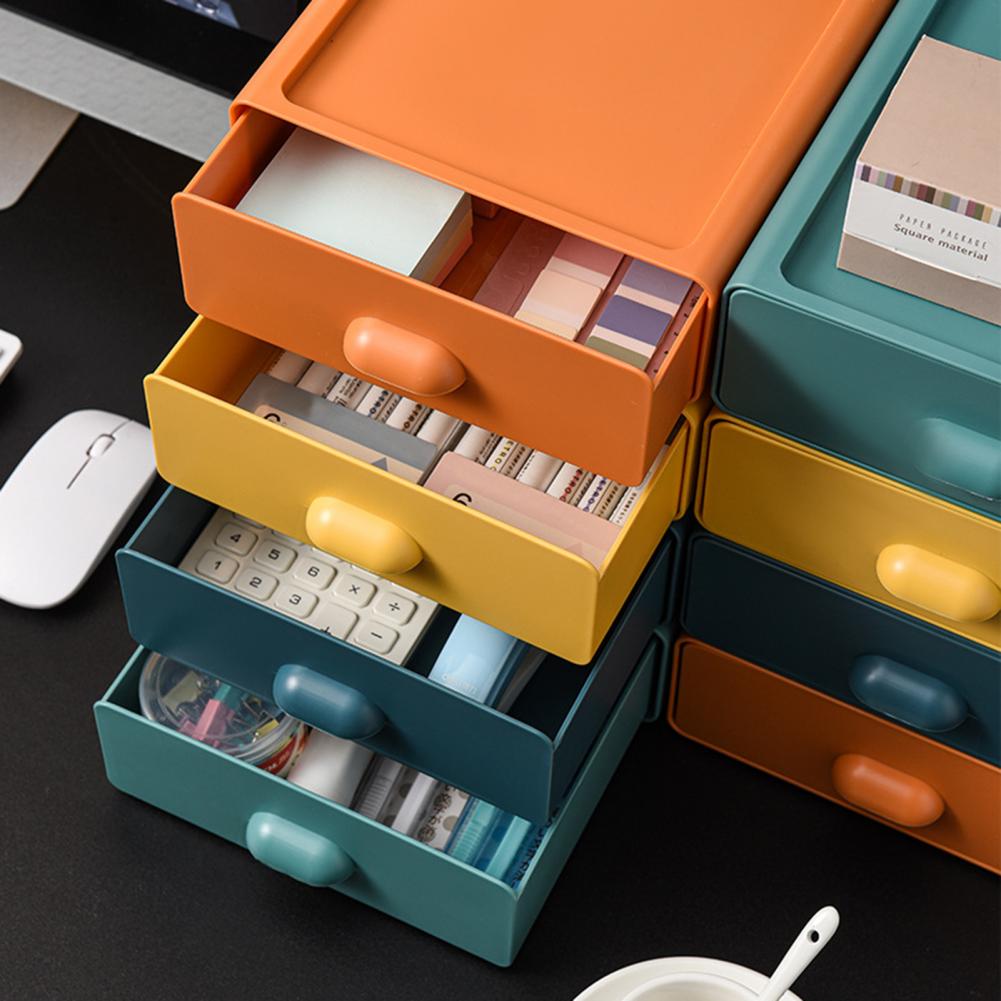 Organizer Drawer Collapsible Large Capacity ABS Stackable Desktop Storage Box for Bathroom