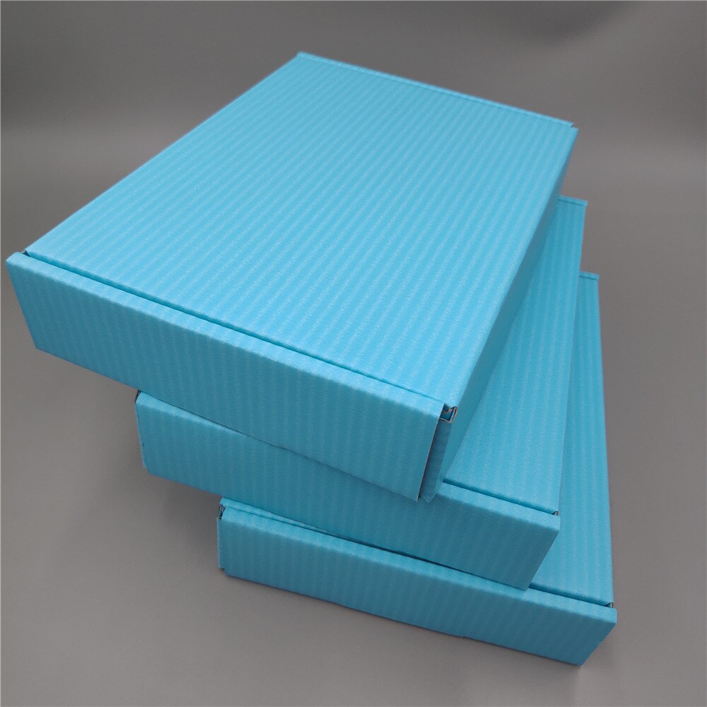 25x20x7cm blue cardboard corrugated black large square blue clothing Packaging bo