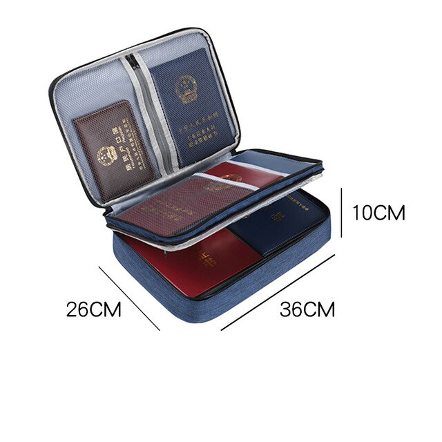 Wodoodporna torba do przechowywania dokumentów zamek szyfrowy etui na paszport komórka karta telefoniczna portfel przechowywanie biurowe akcesoria podróżne: E Dak Blue