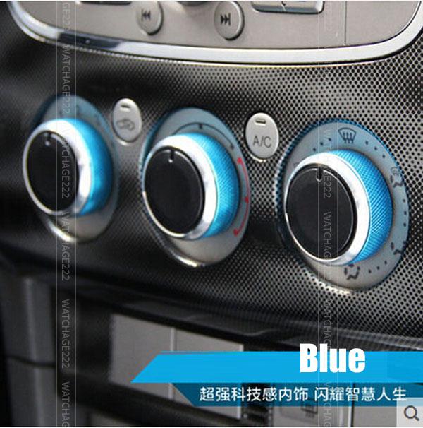 Accessoires pour Ford Focus Mondeo interrupteur bouton chauffage climatisation bouton cadrans réaménagement rotatif Mk2 Mk3: blue