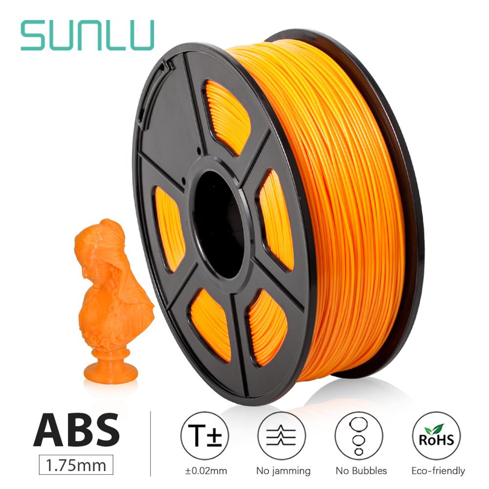 Sunlu 3d filament abs filament 1.75mm fabrikant multi-kleuren 1kg plastic spoelen 3d printerfilament impressora 3d filament: Abs-oranje