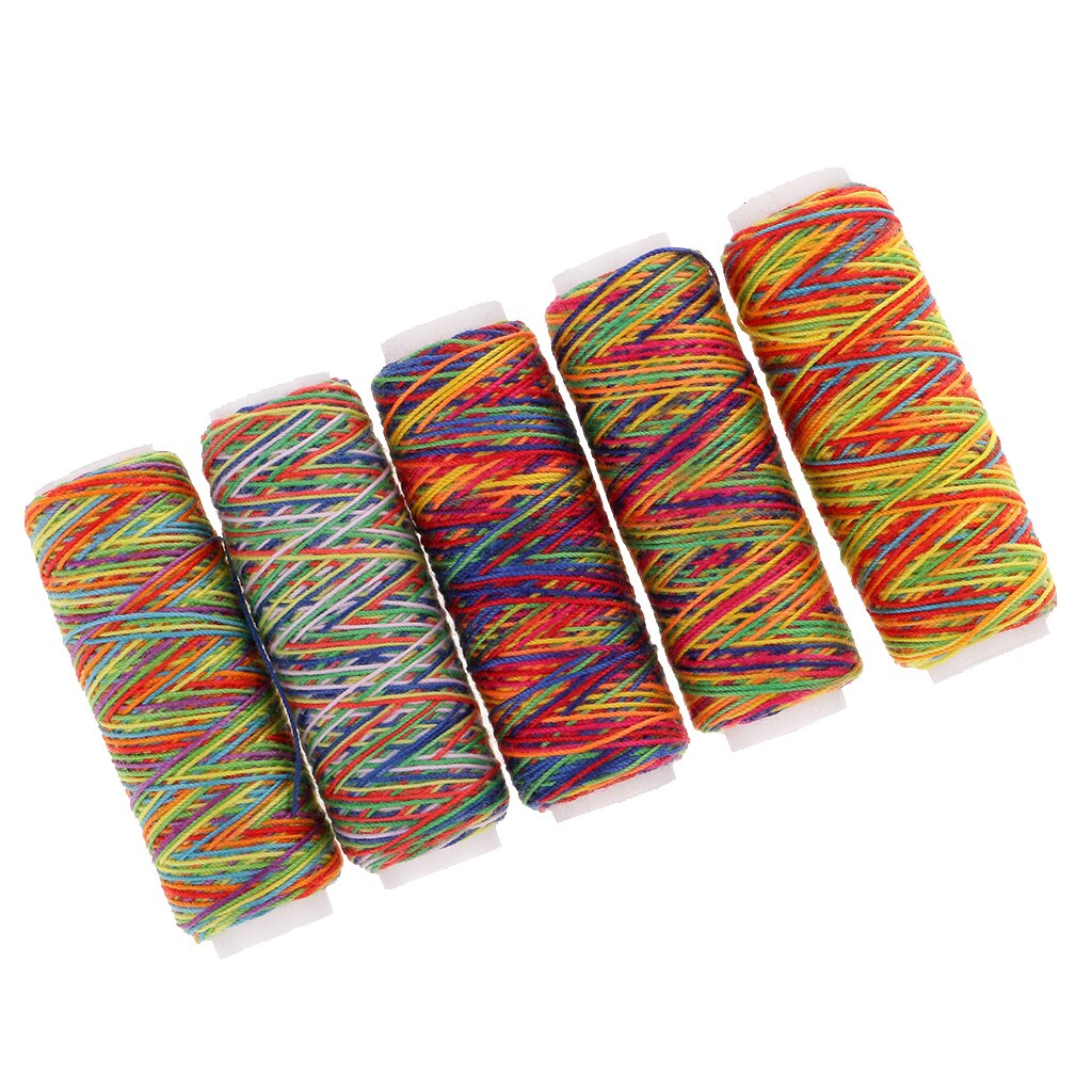 5pcs Rainbow Sewing Thread For Upholstery Leather Canvas Outdoor Beading Bag