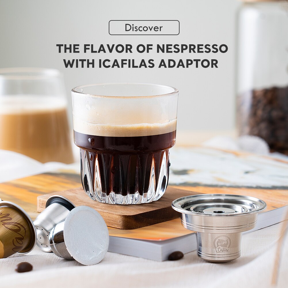 ICafilas Reusable Espresso Coffee Maker Adapter For Nespresso Convert Original Capsules to Vertuoline Capsules