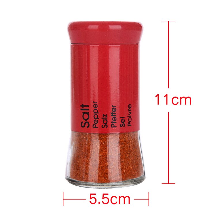 glass krydderflaske pepperflaske kryddergryte kryddergryteboks saltgryte kjøkkenutstyr pepperflasketrekk skinn: Rød