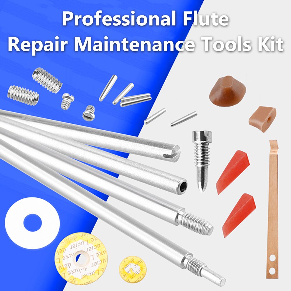 Professionele Fluit Reparatie Onderhoud Tool Kit Assen + Schroeven + Pakkingen + Pads + Ankers + Riet Muziekinstrument Accessoires