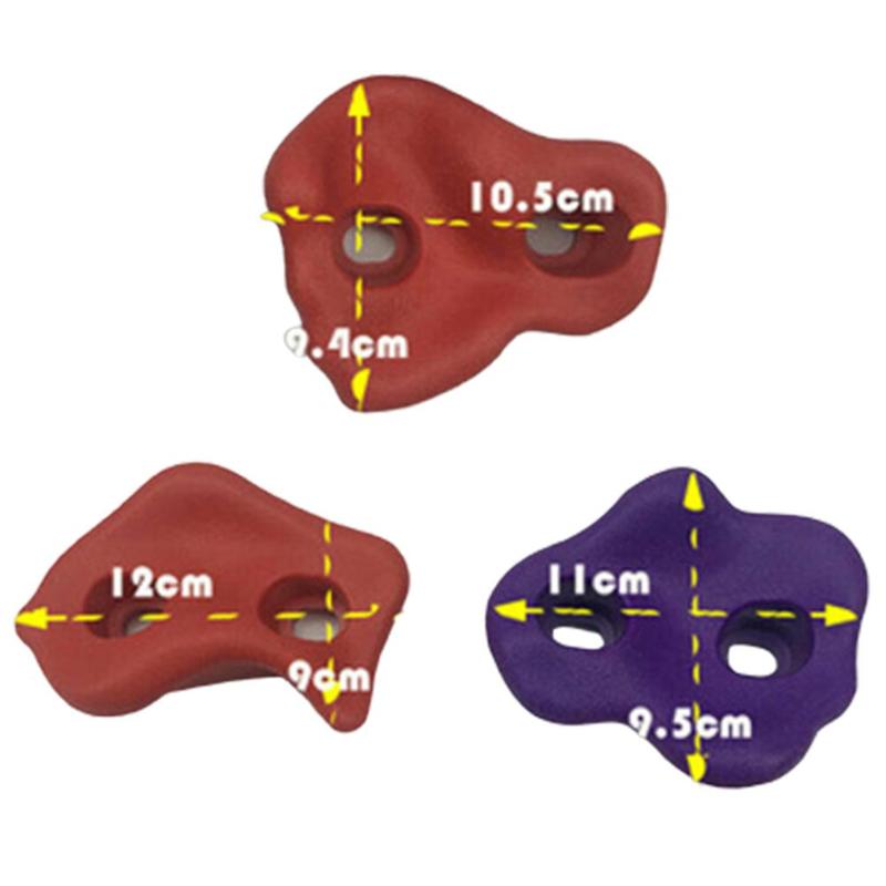 10pcs Plastic Children Kids Rock Climbing Wood Wall W/ Screws Grip Feet Kits Random Stones Color Holds Hand J5C4