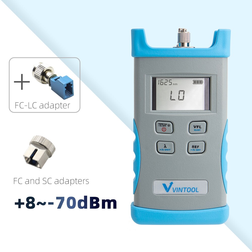 Glasvezel Power Meter Fc & Sc Verwisselbare Adapter -50 ~ + 26dBm Ftth Fiber Kabel Tester: V00-201T   LC