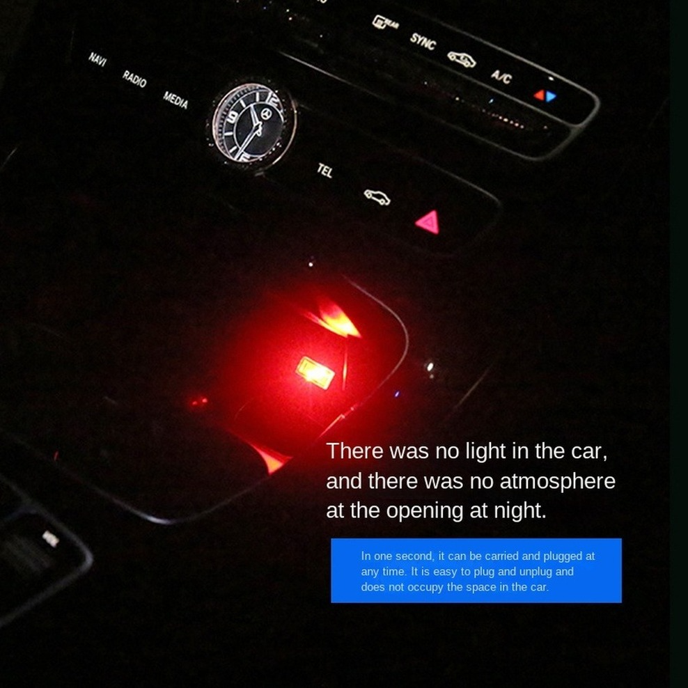 Mini USB Licht LED USB Nachtlicht Modellierung Auto Umgebungslicht Neon- Innenbeleuchtung Auto Schmuck (5 Arten von Lichtfarben)