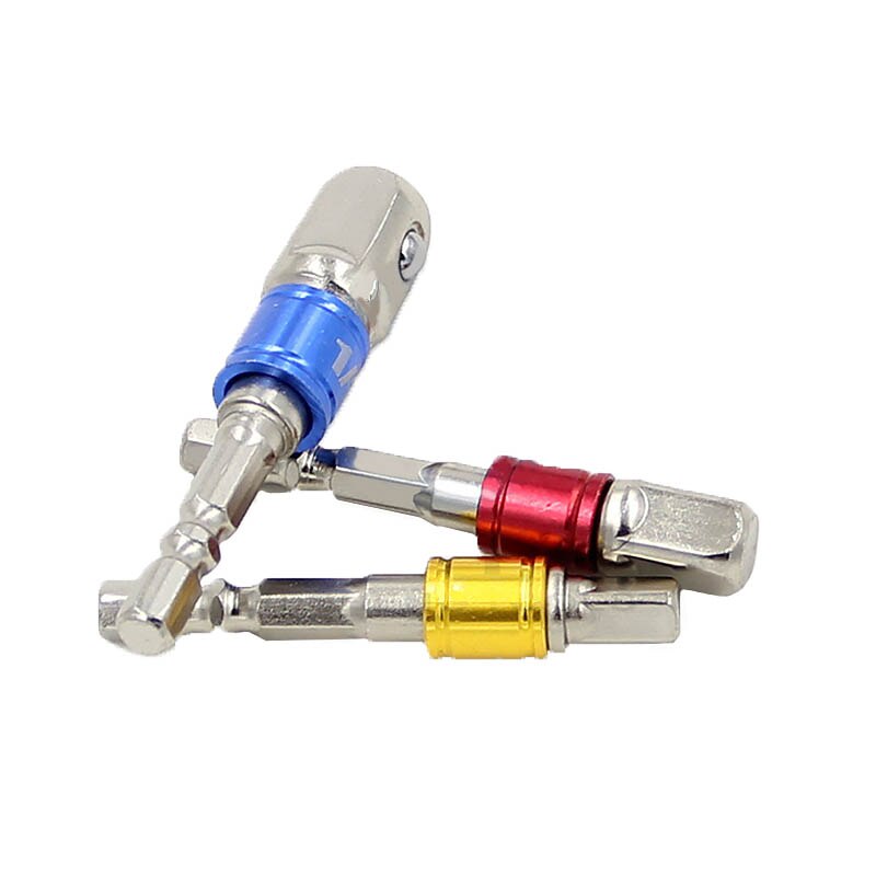 3 Pcs/Set Socket Bit Adapter Set Hex Shank To "1/4" 3/8" 1/2" Impact Drill Bit Driver Electrical Drilling Head Tools Accessories