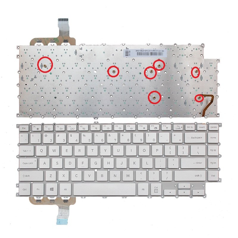US laptop keyboard for Samsung 900X5T NP900X5T US keyboard white/silver: White