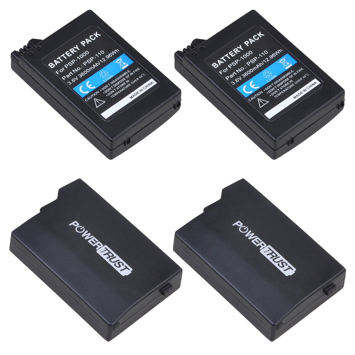 3600mAh PSP1000 Battery / PSP-1000 Battery Charger for Sony PSP-110 PSP-1001 PSP 1000 PlayStation Handheld Console: 4x Battery