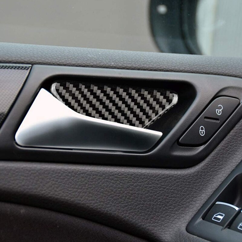 thumbnail image 2 of 4PCS Carbon Fiber Car Door Lock Cover Protector - Universal Self 2 of 11