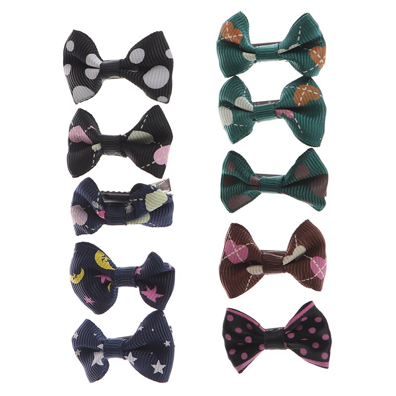 10 stuks/partij mini schattige voor babymeisjes willekeurige baby mini strik haarspelden meisjes haaraccessoires kinderhaarspelden