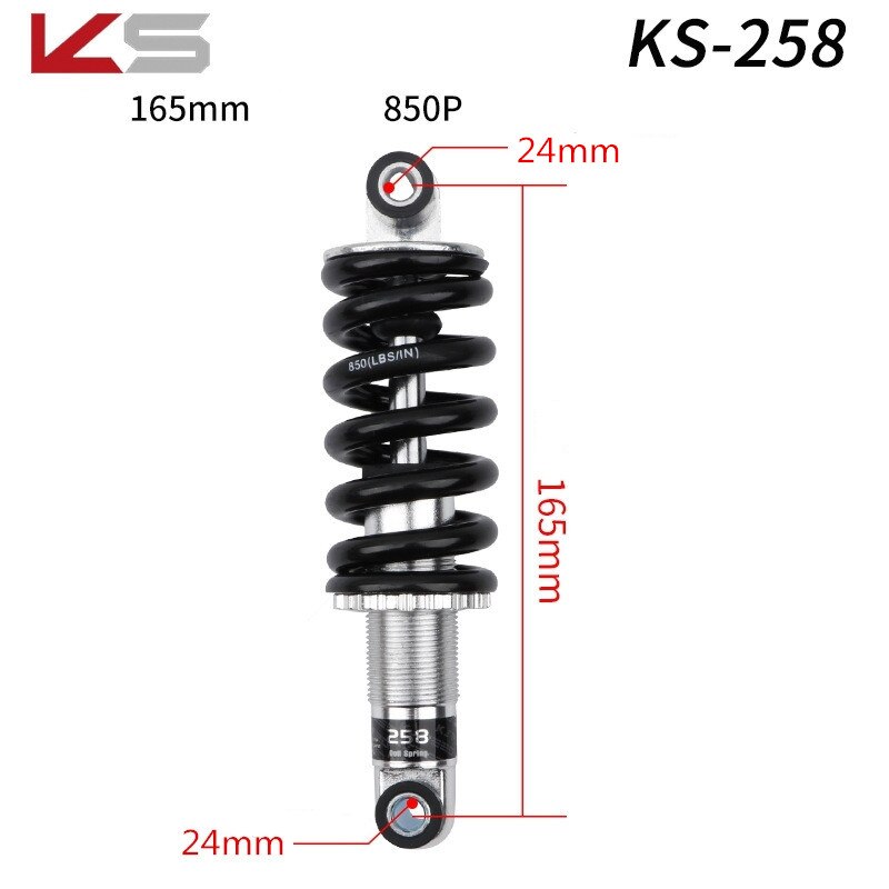 120-190mm KS amortisseur VTT pliant vélo Scooter électrique ressort amortisseur amortisseurs arrière: KS-258 165mm 850P