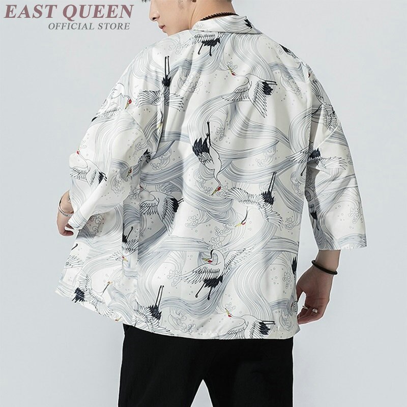 Kimono masculino japonês, estilo kimono tradicional, para homens, harajuku, traje samurai