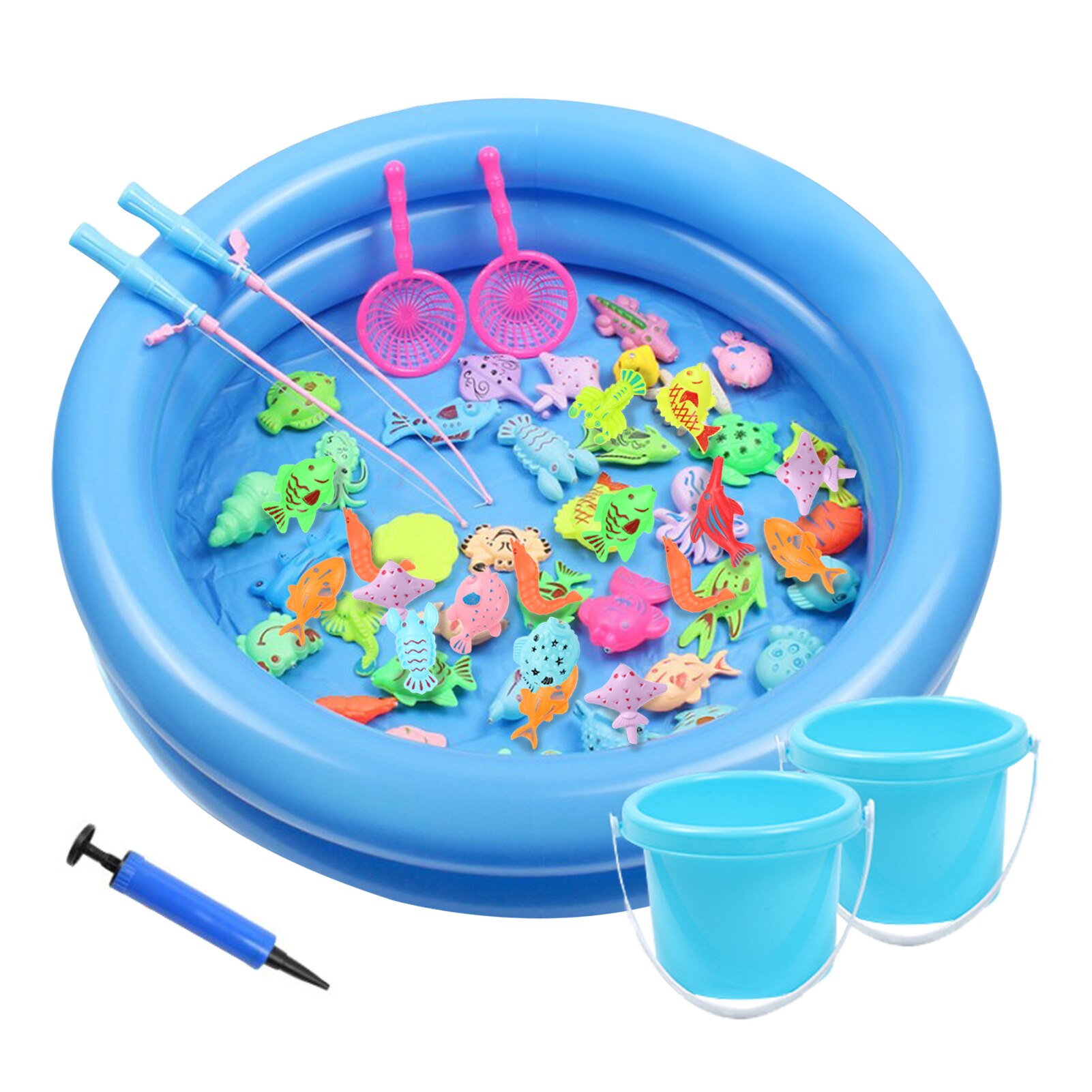 Kinderen Magnetische Vissen Speelgoed Plezier Veilig Opblaasbare Peuter Water Speelgoed Vissen Speelgoed Set Pak Ouder-kind Interactieve speelgoed: C