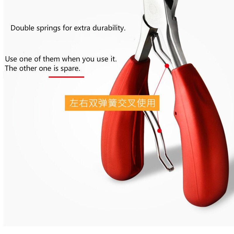 1 pcs Double Spring Plastic Handle Fingernail &amp;Toenail Cuticle Nipper Trimming Cutter Scissor Plier Nail Clipper Cutter Tool