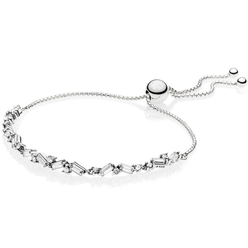 100% 925 Sterling Silver Tree Of Life Classic Tennis String Of Beads Sliding Adjust Bracelet Fit Charm Trendy Jewelry: 11