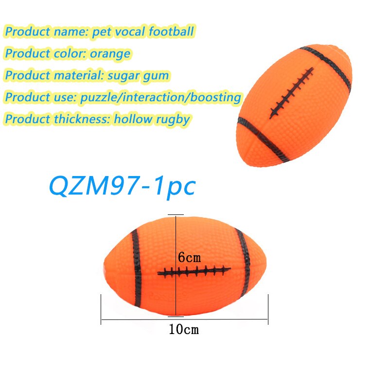 Pet Sounding Vinyl Toys For Dog Squeaking Sounding Rugby Teddy Golden Retriever Ball Dog Training Toy Interact Entertainment Toy: Default Title