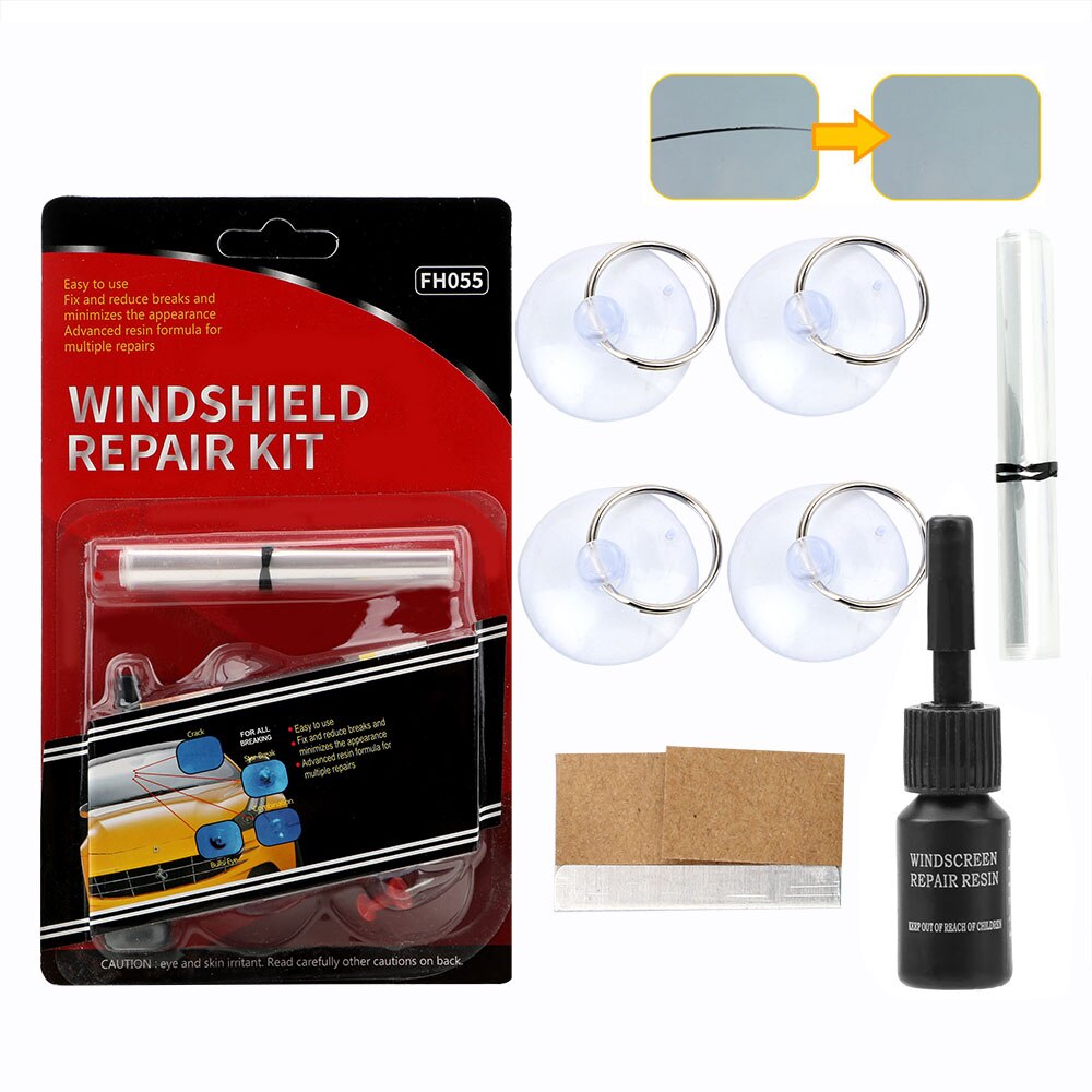 Leepee quick fix reparationssæt vinduesskærm polering bil-styling diy forrude glas bil forrude ridse revne gendan: C
