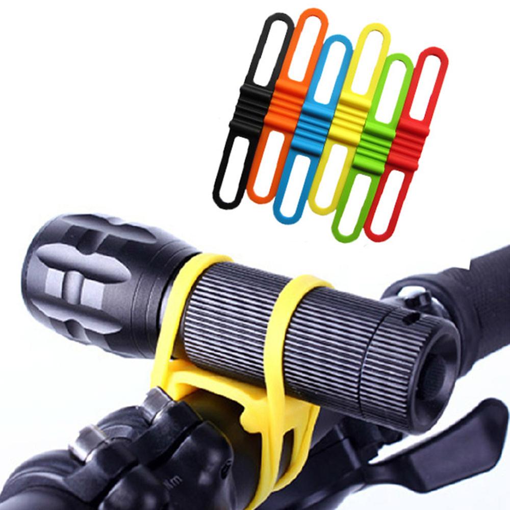 8 colors Bicycle Fixing Strap Headlight Bracket Handlebar Silicone Strap Mountain Bike Riding Accessories