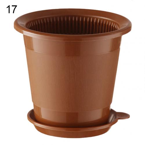 Drainage Slotted Hole Succulents Orchid Flower Inner Outer Pot Container Home Office Decor Planter Desktop Flower Pots: 17