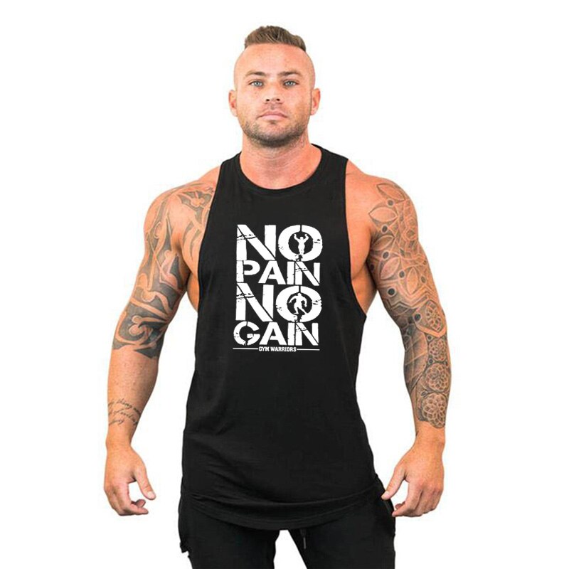 Vest Casual Fitness Stringer Spier Workout Katoen Gym Tank Tops Mannen Mouwloze Mode Bodybuilding Kleding Hemd