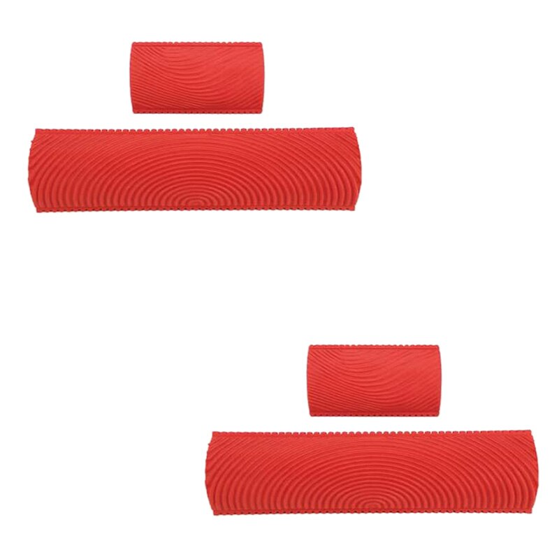4Pcs Wood Grain Tool Wall Empaistic Rubber Square Graining Pattern Stamp Tool For Wall Painting Decoration DIY