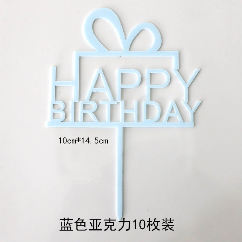 10Pcs Gold Black Happy Birthday Cake Topper DIY Acrylic Letter Simple Kids Birthday Party Dessert Decoration Supplies