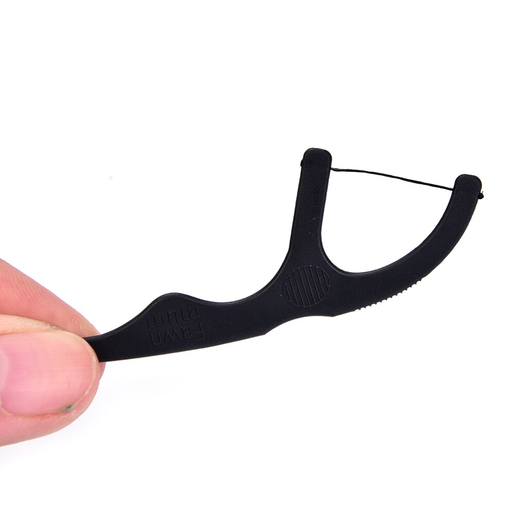 50Pcs/box Bamboo Clean Dental Floss Stick Toothpick Flosser Charcoal Dental Floss Teeth Stick Tooth Pick Interdental Brush Teeth