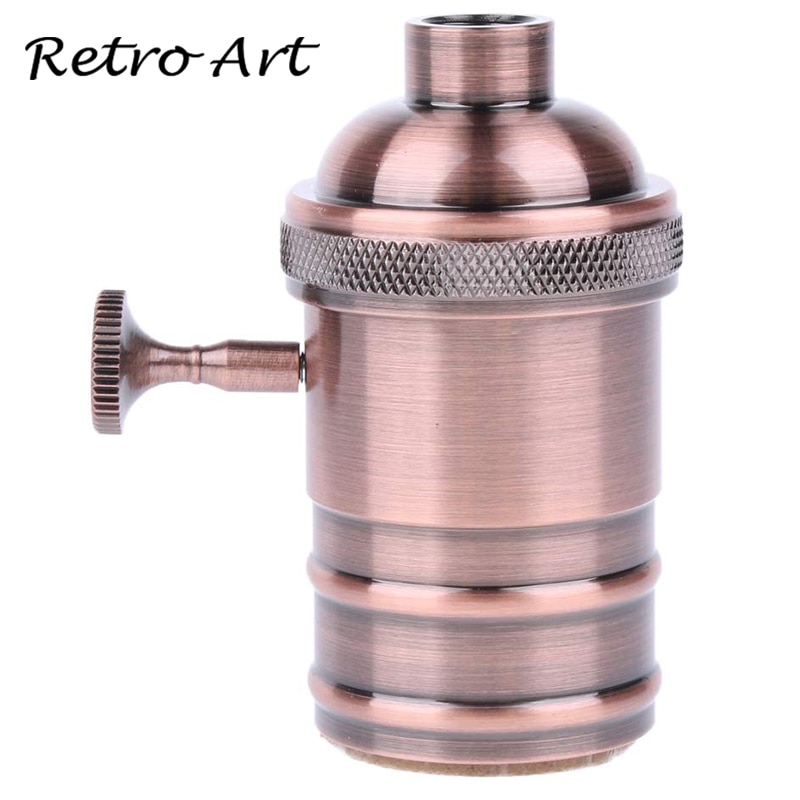 Copper Lamp Socket E27 vintage style edison light socket lamp holder: Red Brozne / E27