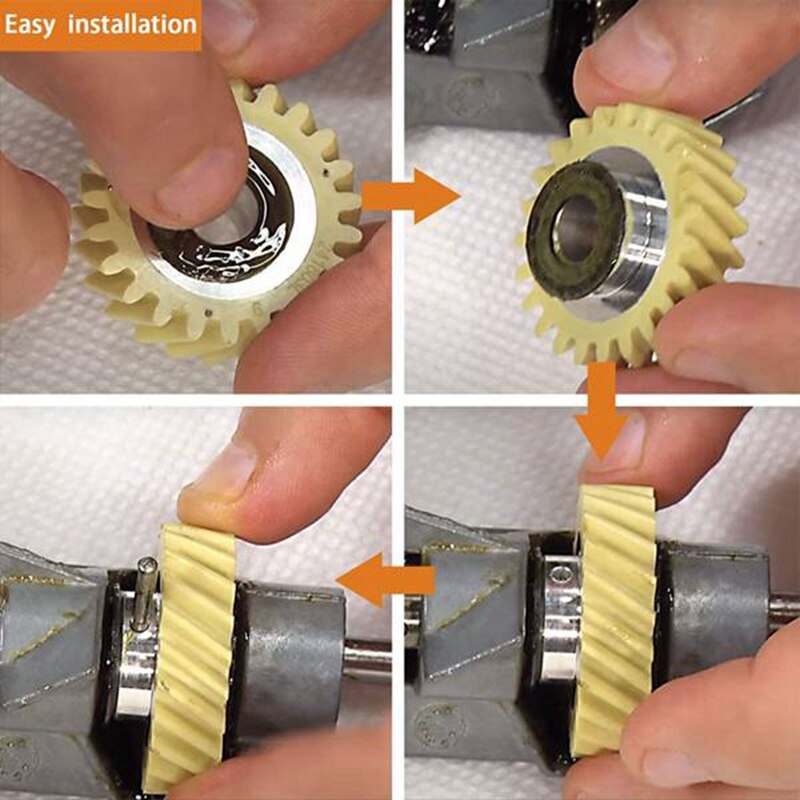 W10112253 9706416 Motor Brush W10380496 4162897 Mixer Worm Drive Gear for Kitchenaid Stand & 2 Pair of Motor Brushes