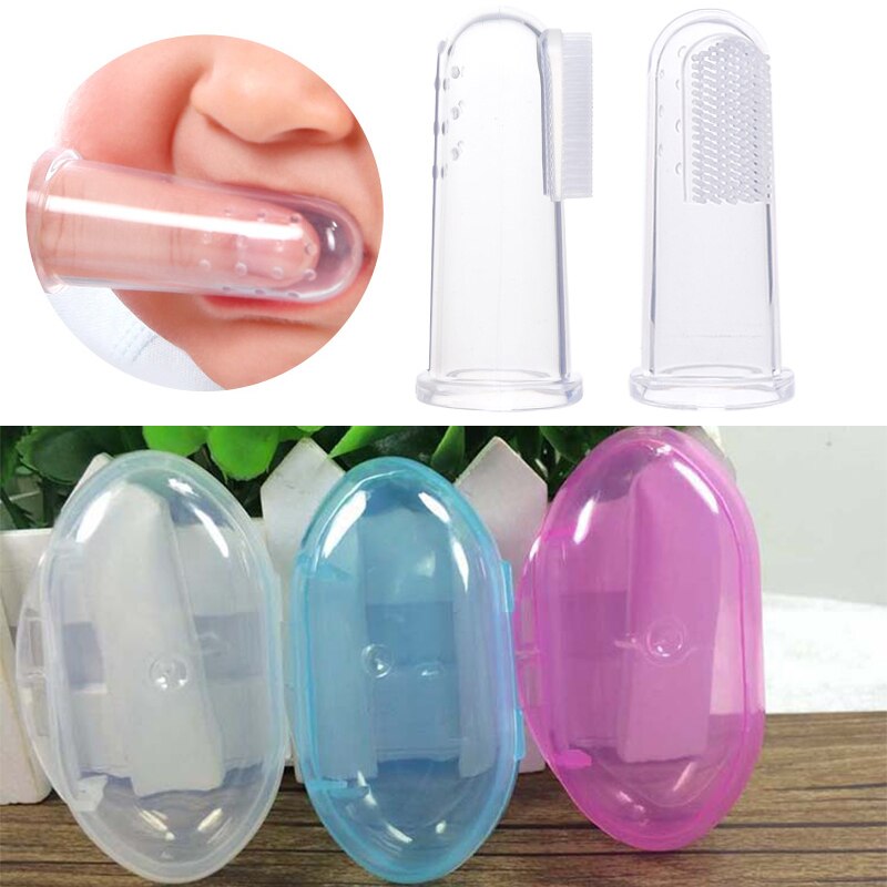 Silicone Baby Finger Toothbrush with Box toddler Teeth Clear Rubber boy girl Massager Cleaning Tooth Brush Infant newborn Brush