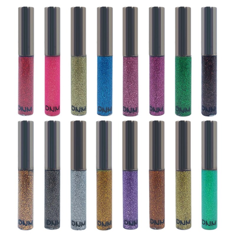 16 farben Bunte Glänzende perlig Pailletten Flüssigkeit Eyeliner-Wasserdichte dauerhaft Strobe Diamant Eyeliner Schönheit machen-hoch TSLM1