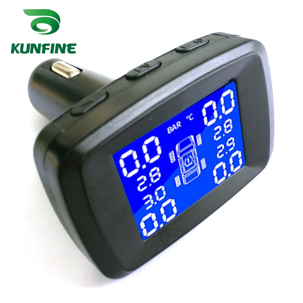 Smart Auto Tpms Bandenspanningscontrolesysteem Sigarettenaansteker Digitale Lcd-scherm Auto Alarmsystemen Bandenspanning