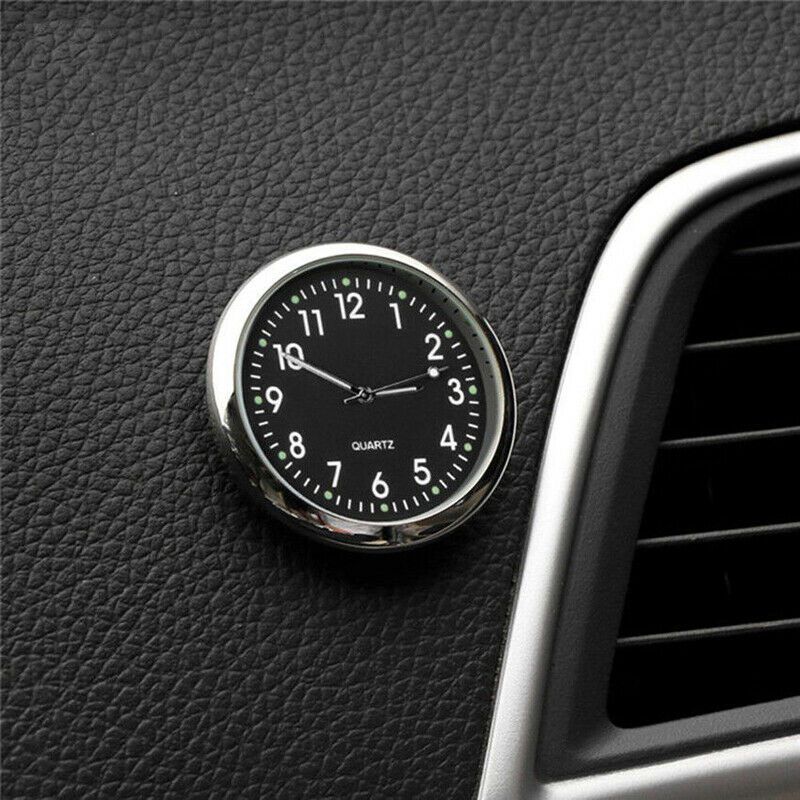 Car Clock Luminous Mini Auto Internal Stick-On Digital Watch Dashboard For Car Electronic Meter Car Clock Mechanics Nightlight: Black