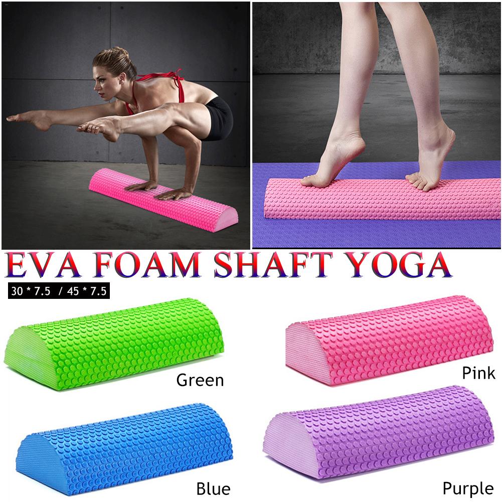 30-45cm EVA Foam Yoga Roll Semi-cirkelvormige Massage As Yoga Pilates Fitness Apparatuur 4 Kleuren Schuim roller Zachte Yoga Blok