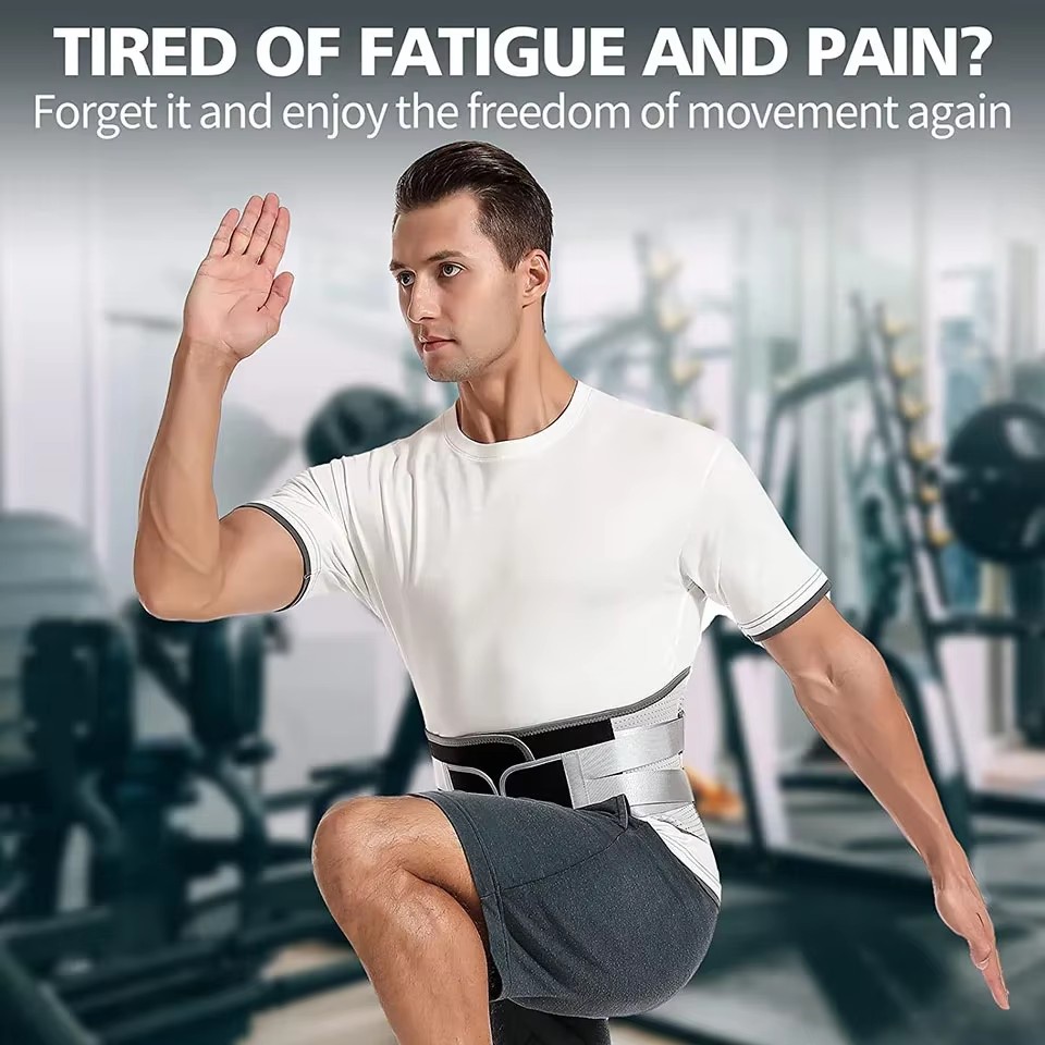 KoKossi 1 stuks druk ademend verstelbare taillebeschermer lendensteun gym vaste riem fitness stalen plaat ondersteuning unisex