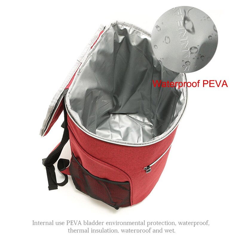 Effen Kleur Grote Capaciteit Waterdichte Reistas Portable Duurzaam Picknick Rugzak Voor Outdoor Sport Wandelen 28x20x38CM