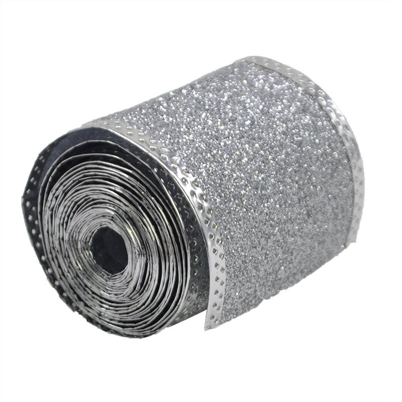 2m/ rullaa 5cm joulunauhaa kulta hopea punainen kuitukangas glitter wrap nauha tee itse joulukuusen nauha rusetin koristeet