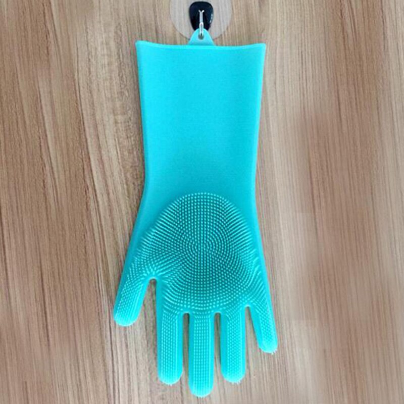 Guantes de goma para fregar platos, esponja de limpieza de grado alimenticio, multiusos, mágicos, 1 par