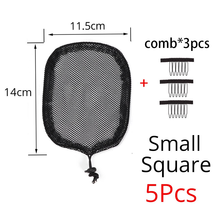 Nunify-malla para el pelo para coleta de mujer, Accesorio para hacer coletas, con rejilla para el pelo, bonita herramienta para el cabello: Small-Square-5pcs
