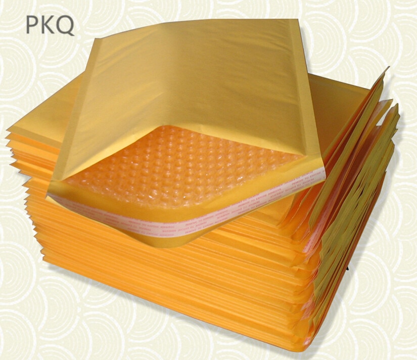 50pcs grand papier enveloppes à bulles sacs Mailers rembourré enveloppe d'expédition jaune Kraft bulle sac d'expédition pour les fournitures d'affaires