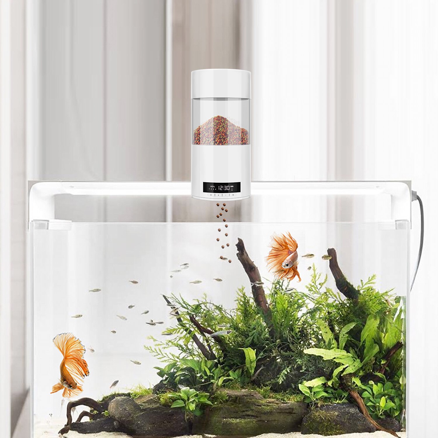 Automatic Fish Feeder Auto Fish Food Timer Feeder Smart Fish Food Dispenser Dual Power Supply Aquarium Tank Fishing Feeder