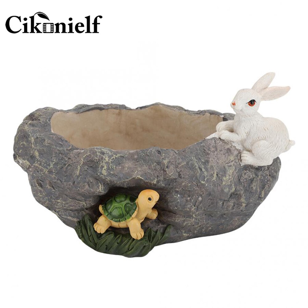 Cikonielf Resin Bloempot Bowls Cartoon Animal Bloempot Decoratie Desktop Vetplant Pot Ornament planter