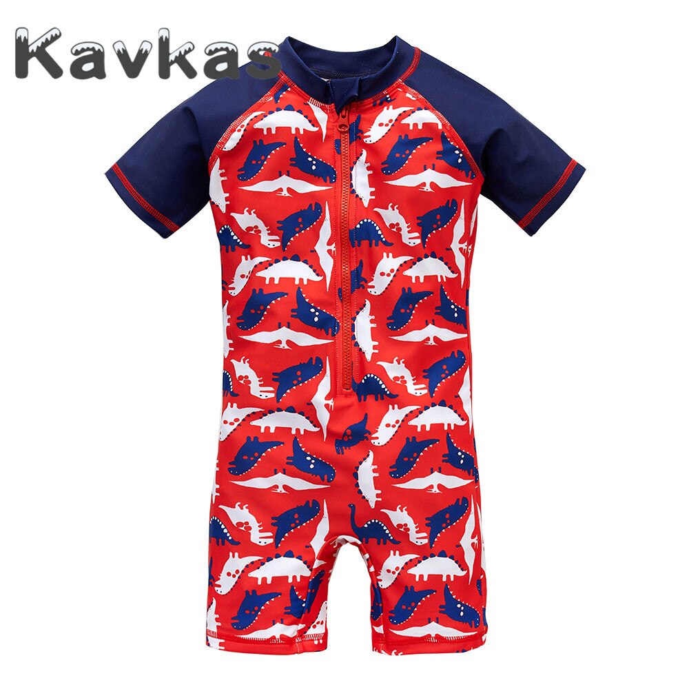 Kavkas-maillot de bain avec protection contre l'éruption | Élastique, de dessin animé, en Polyester, 1-8T, vêtements pour la plage, pour garçons,