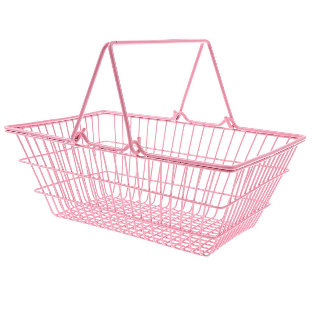 Mini Supermarket Shopping Hand Basket Kids Role Play Pretend Game Toy Pink M