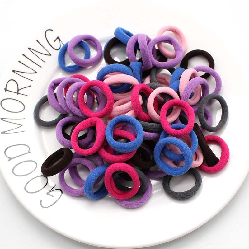 50 Pcs Kinderen Snoep Kleur Haar Touw Elastische Chouchou Haarbanden Mini Haar Ringen Rubber Band Voor Meisjes Prinses Haar accessoires: 10